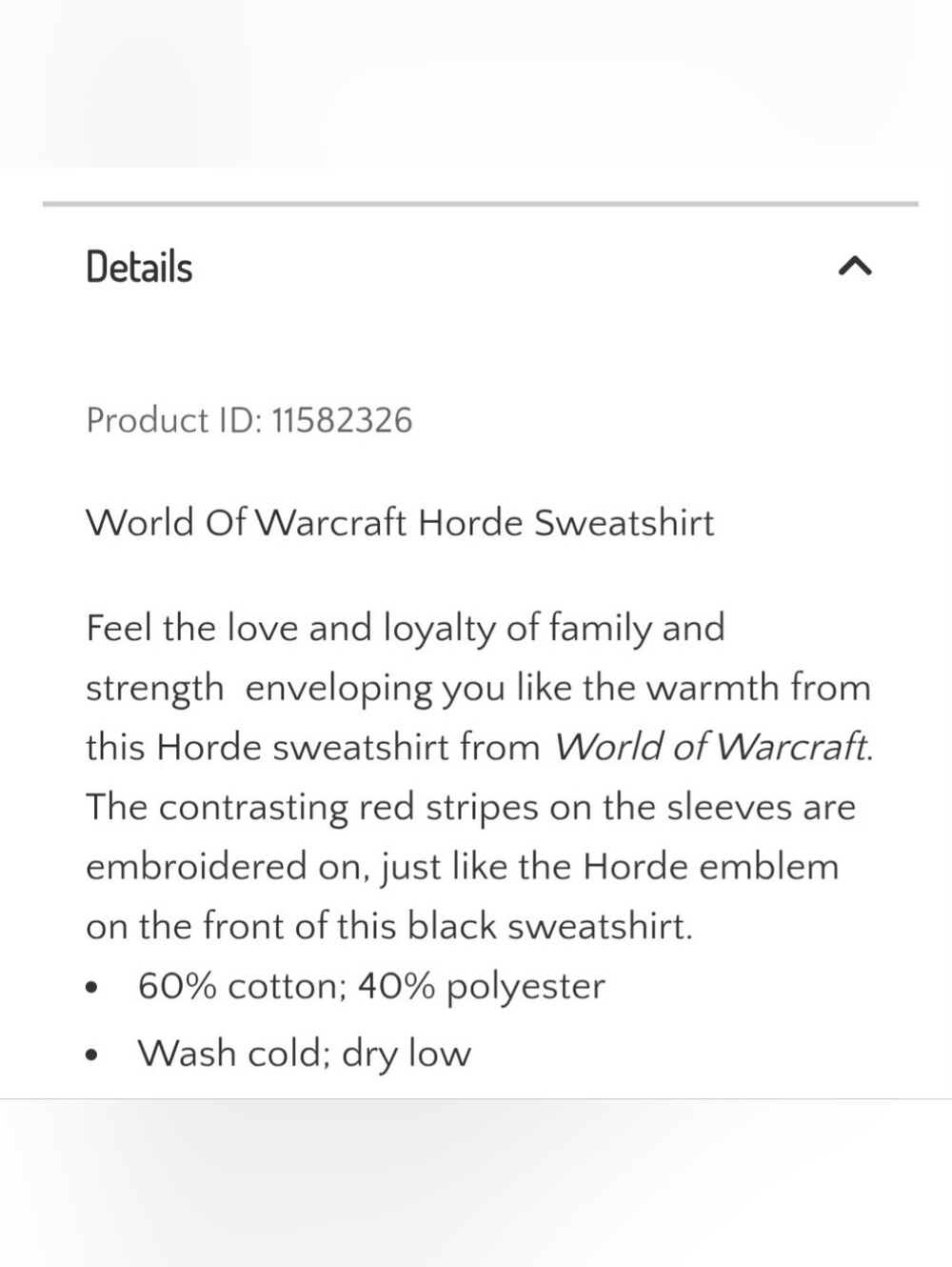 World Of Warcraft Horde Sweatshirt - Picture 12 of 12